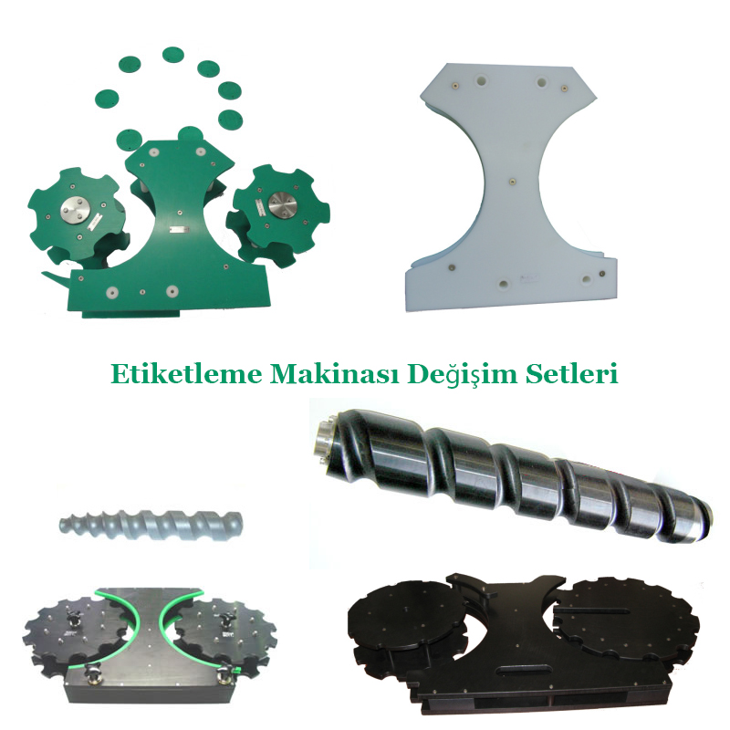 Etiketleme Makinası Yıldız Grubu, Etiketleme Makinası Yıldız Grupları, Şişe Etiketleme Değişim Setleri, Şişe Helezonu, Format kalıpları, Şişe boy dönüş parçaları