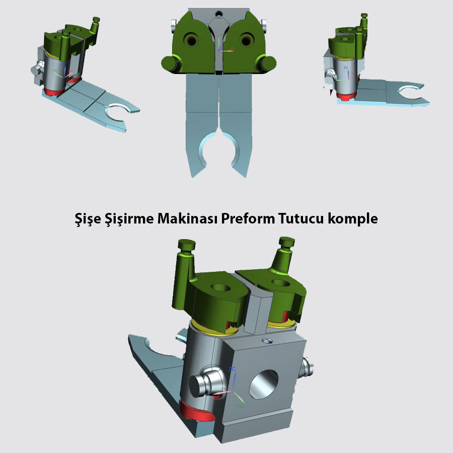 Preform Tutucu Kafa, Şişirme Preform Gripper, Şişe Şişirme Makinası Gripper, Şişirme Şişe Tutucu Gripper